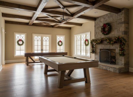 Botanic Rustic Dark Brown 8' Billiard & 12' Shuffleboard Table Set