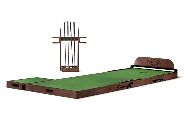 Brunswick Maxwell Putting Green for home golf practice featuring realistic putting turf and premium game room styling.